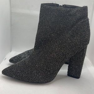 Silver glitter ankle boot size 8
